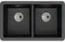 Abode Matrix Sq GR15 2B Granite Undermount Sink - Black Metallic