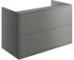 Albia 900mm 2 Drawer Wall Hung Basin Unit (No Top) - Matt Grey