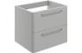 Lambros 594mm 2 Drawer Wall Unit (exc. Basin) - Grey Gloss