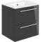 Sabanto 510mm Wall Hung 2 Drawer Basin Unit w/Basin - Anthracite Gloss