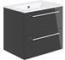 Sabanto 610mm Wall Hung 2 Drawer Basin Unit w/Basin - Anthracite Gloss