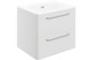 Lambros 610mm 2 Drawer Wall Unit & Basin - White Gloss