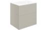 Morino 610mm 2 Drawer Wall Unit & Basin - Matt Latte