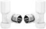 Patterned White Radiator Valves - Angled