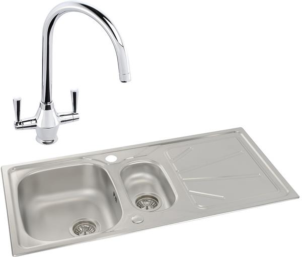 Abode Trydent 1.5B Inset St/Steel Sink & Astral Tap Pack