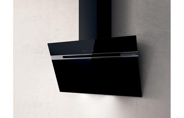 Elica Ascent 80cm Chimney Hood - Black Glass