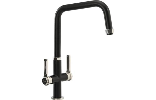 Abode Hex Monobloc Mixer Tap - Brushed Nickel/Black