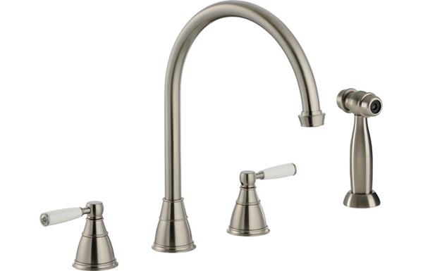 Abode Astbury 3 Part Mixer Tap w/Handspray - Pewter