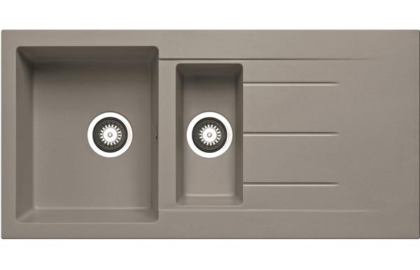 Prima+ Granite 1.5B & Drainer Inset Sink - Light Grey