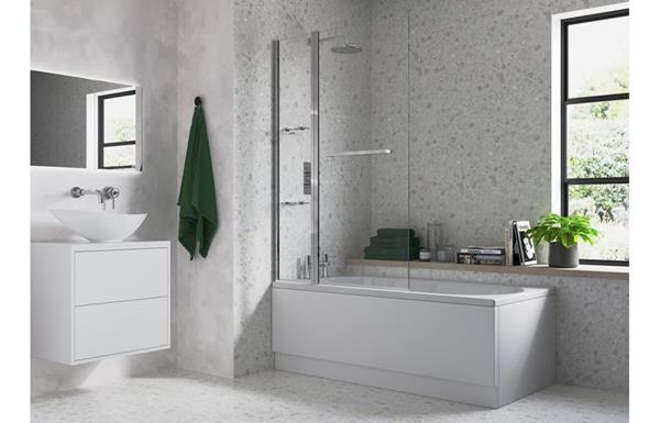 Two Panel Folding Bath Screen