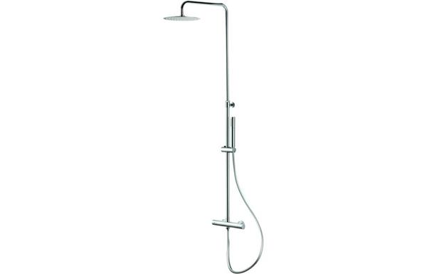 Vema Thermostatic Round Bar Valve w/Fixed Head & Riser  - Chrome