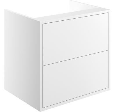 Albia 600mm 2 Drawer Wall Hung Basin Unit (No Top) - Matt White