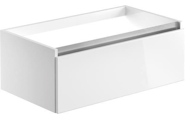 Gatsbi 800mm 1 Drawer Wall Hung Basin Unit (No Top) - White Gloss