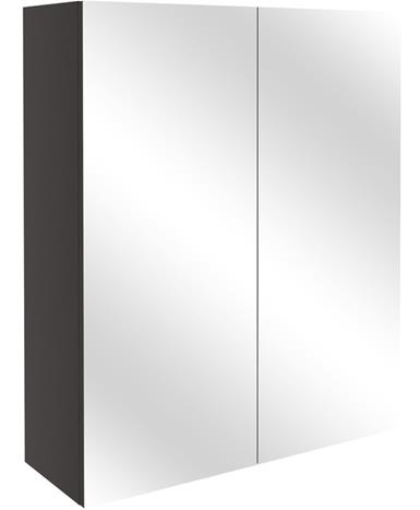 Venosia 600mm Mirrored Unit - Matt Graphite Grey