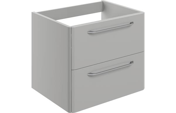 Lambros 594mm 2 Drawer Wall Unit (exc. Basin) - Grey Gloss