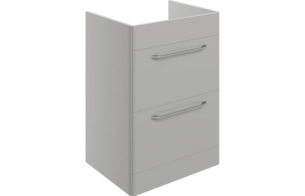 Lambros 594mm 2 Drawer Floor Unit (exc. Basin) - Grey Gloss