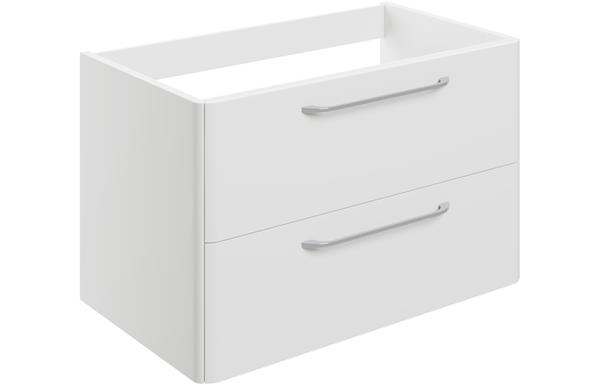 Lambros 794mm 2 Drawer Wall Unit (exc. Basin) - White Gloss