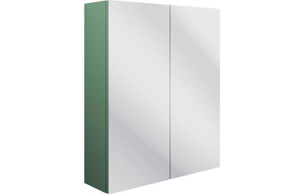 Valinso 600mm 2 Door Mirrored Wall Unit - Matt Sage Green