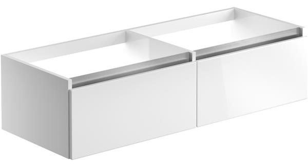 Gatsbi 1200mm Wall Hung Basin Unit Run (No Top) - White Gloss