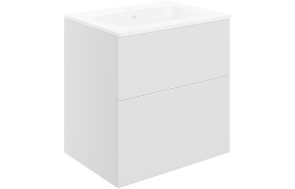 Morino 610mm 2 Drawer Wall Unit & Basin - Matt White