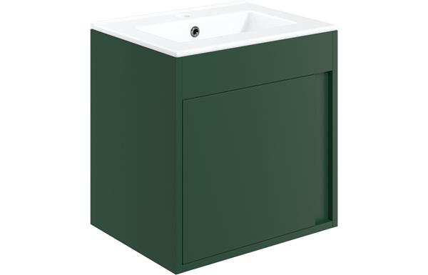 Carina 510mm Wall Hung Unit Inc. Basin - Matt Conifer Green