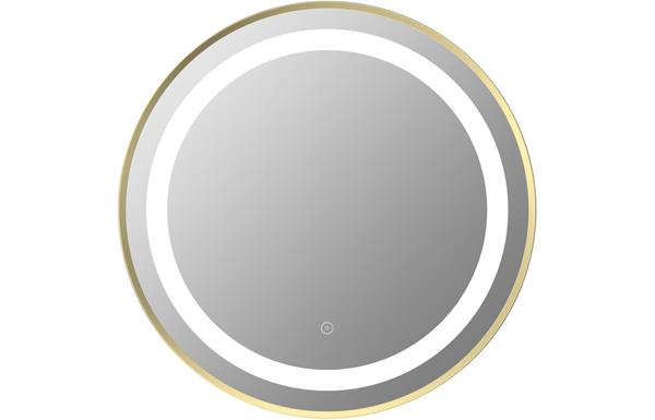 Salina 600mm Round Front-Lit LED Mirror - Brushed Brass