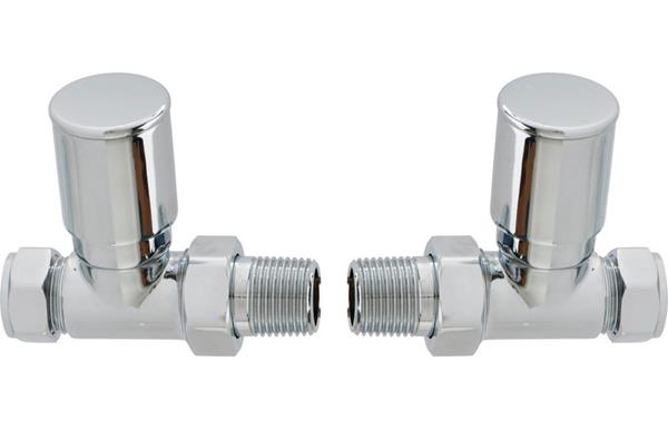 Patterned Chrome Radiator Valves - Straight