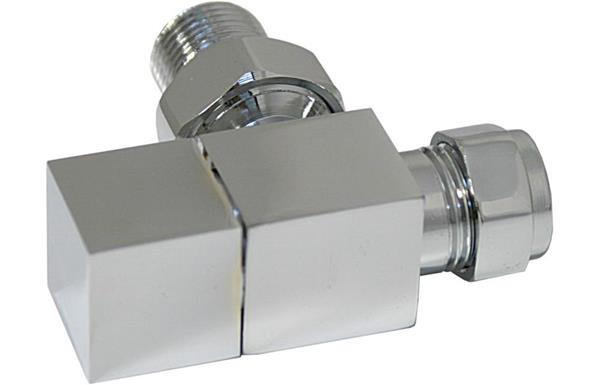 Square Chrome Radiator Valves - Angled