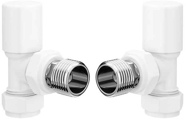 Patterned White Radiator Valves - Angled