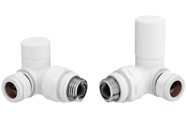 Patterned White Radiator Valves - Corner