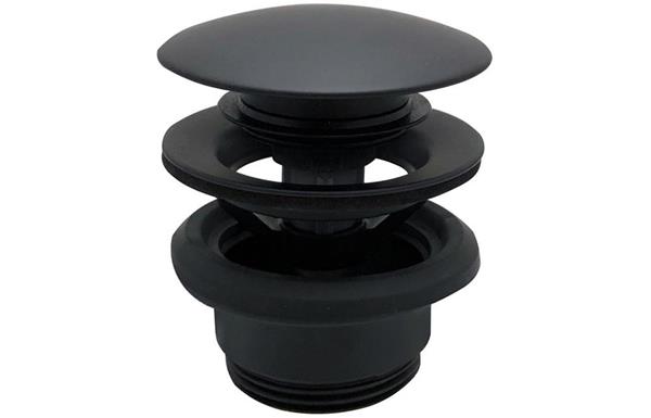 Vema Basin Push Button Waste (Unslotted) - Matt Black