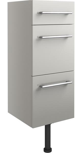 Venosia 300mm 3 Drawer Unit - Light Grey Gloss