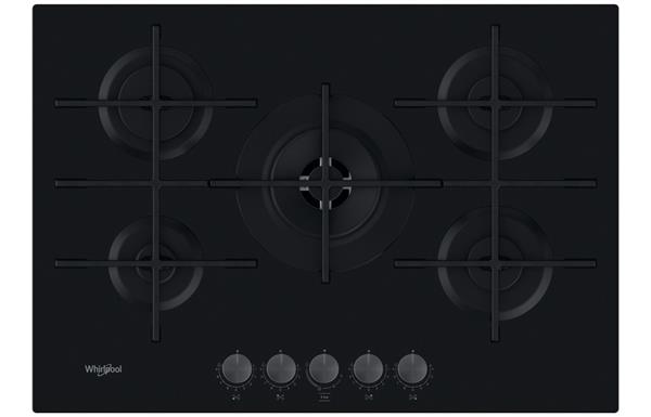 Whirlpool GOWL 758/NB 75cm Gas on Glass Hob - Black