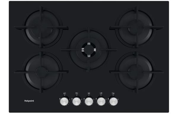 Hotpoint HGS 72S BK 75cm Gas on Glass Hob - Black