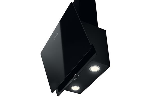 Indesit IHVP 65F LM K 60cm Angled Chimney Hood - Black