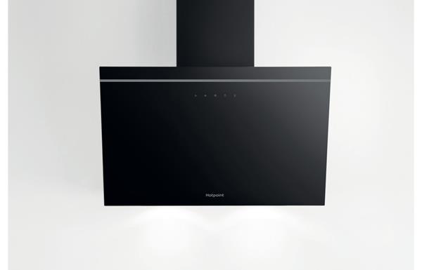 Hotpoint PHVP 62F LT K 60cm Angled Chimney Hood - Black