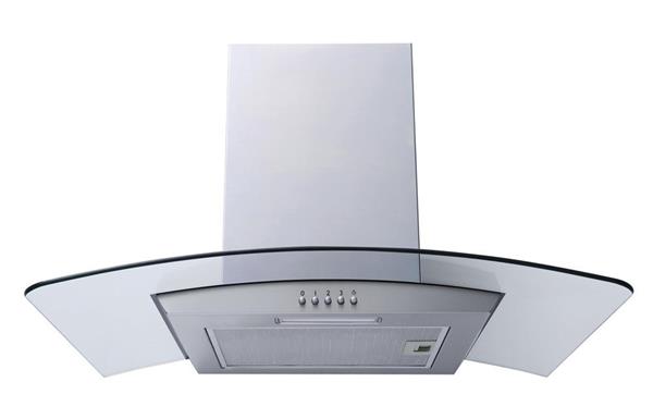 Prima PRCGH008 60cm Curved Glass Chimney Hood - St/Steel