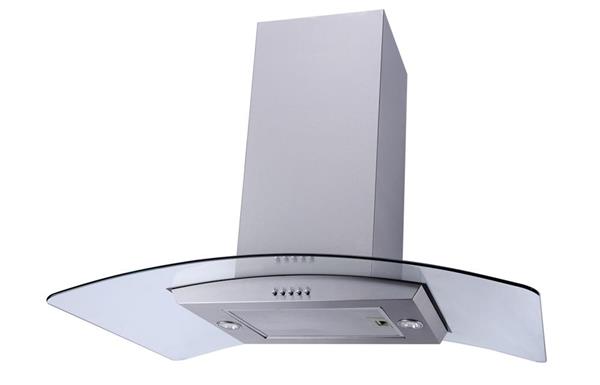 Prima PRCGH100 90cm Curved Glass Island Hood - St/Steel