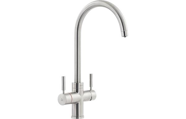 Abode Prostream Swan Spout Monobloc 3-in-1 Tap - Brushed Nickel