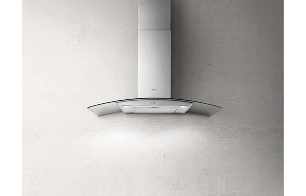 Elica Reef 90cm Curved Glass Chimney Hood - St/Steel