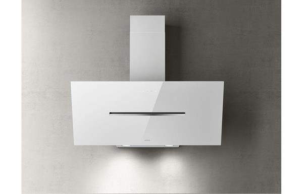 Elica Shy 90cm Chimney Hood - White Glass