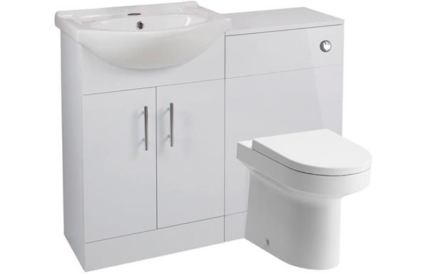 Tarassa 560mm Basin Unit & WC Unit Pack - White Gloss