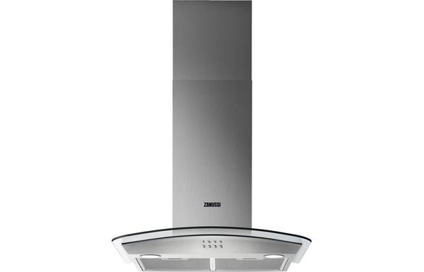 Zanussi ZHC62352X 60cm Curved Glass Chimney Hood - St/Steel