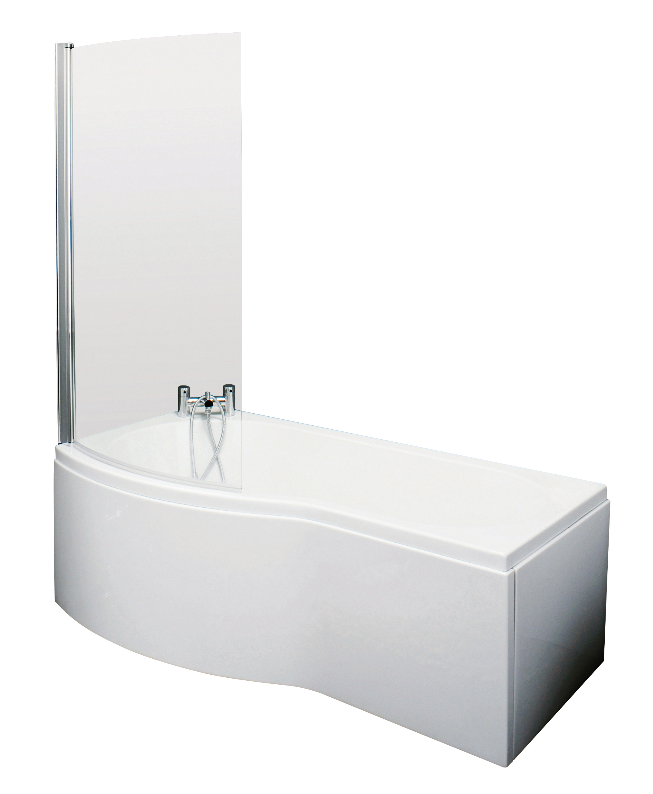 1500mm B Shaped Left Hand Bath Set