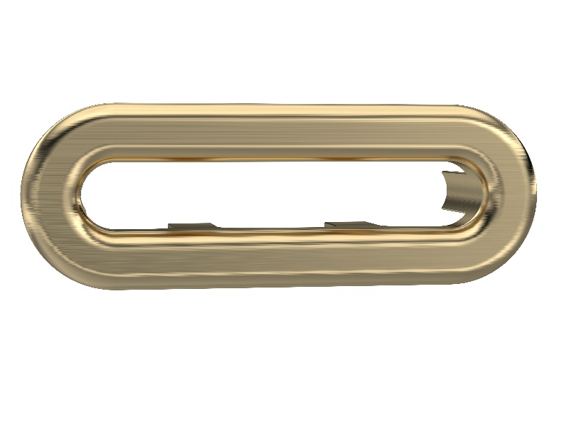 Oval Brushed Brass Overflow Cover