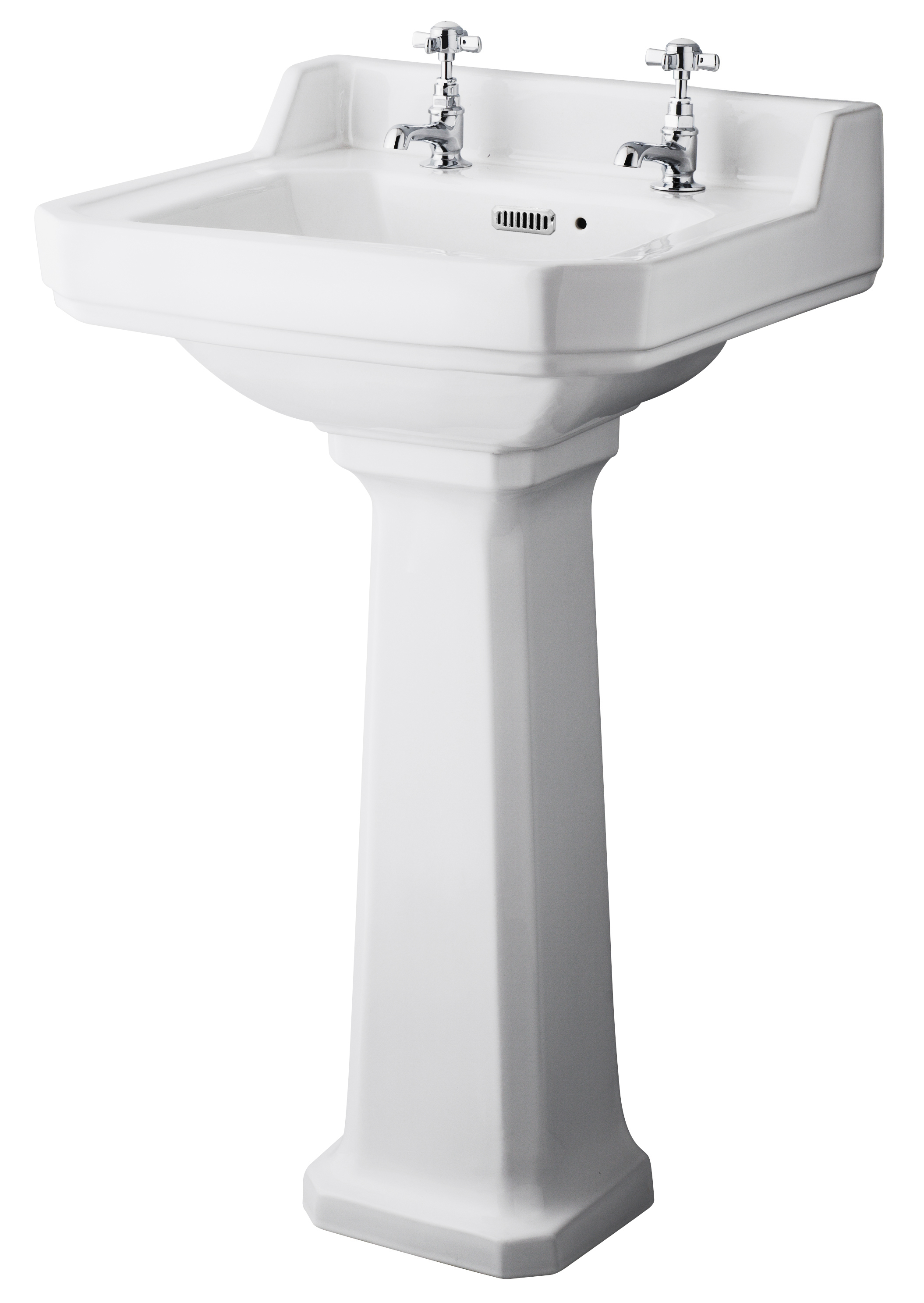 500mm Basin & Pedestal (2 Tap Hole)