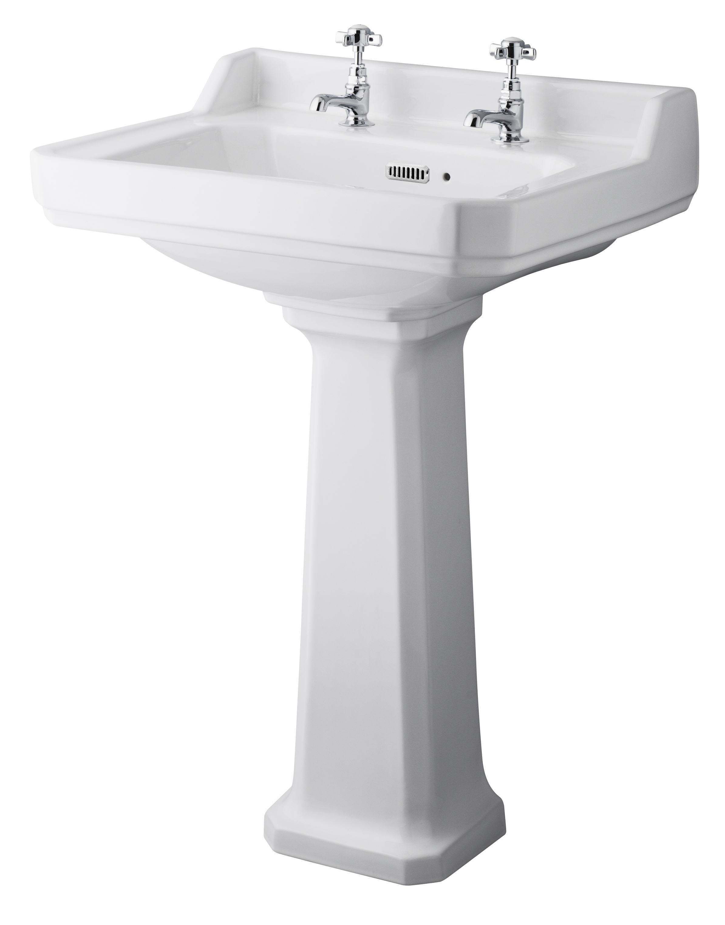 600mm Basin & Pedestal (2 Tap Hole)