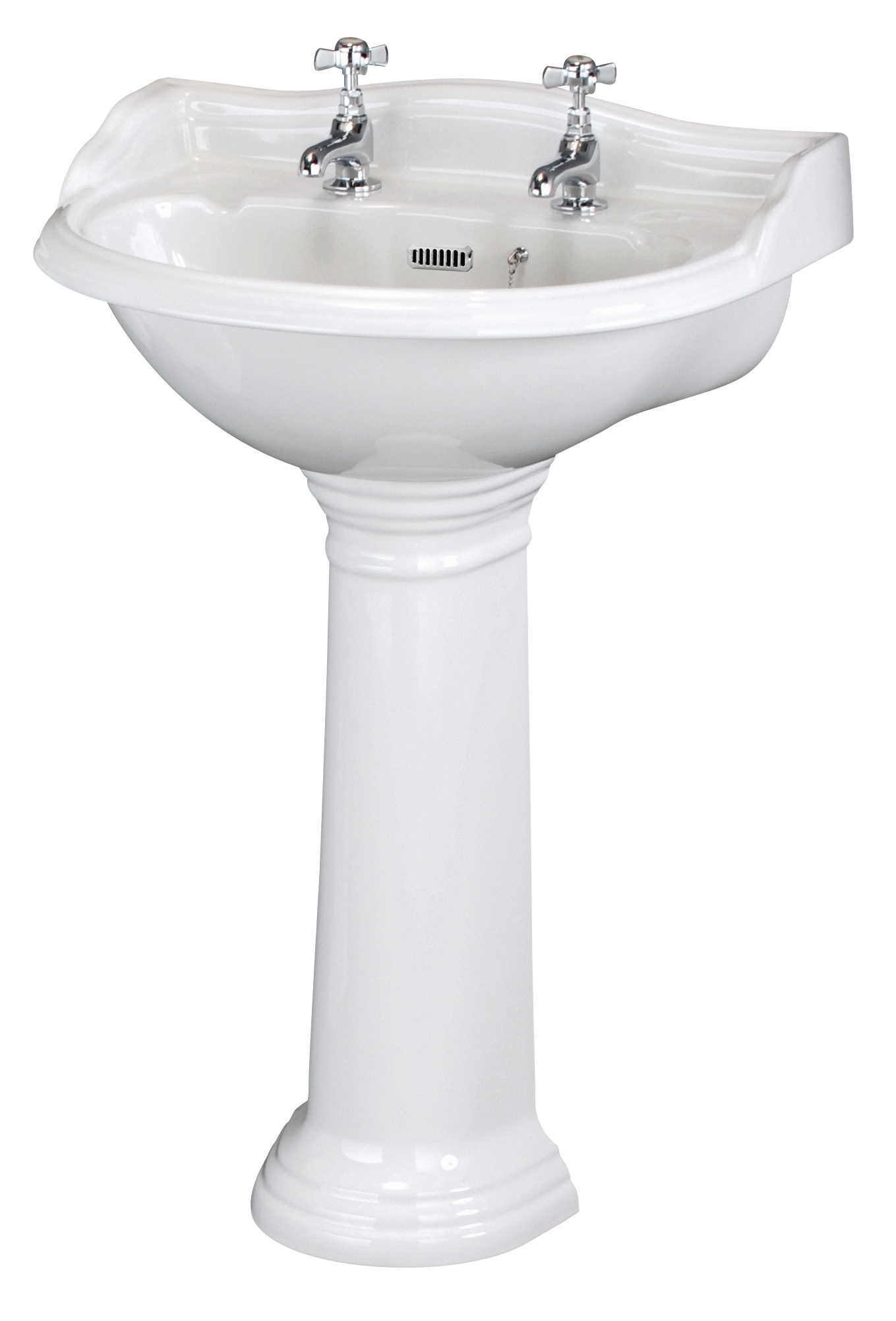 600mm Basin & Pedestal (2 Tap Hole)