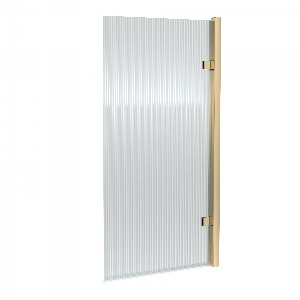 Square Hinged Fluted Bath Screen - 8mm