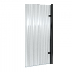 Square Hinged Fluted Bath Screen - 8mm